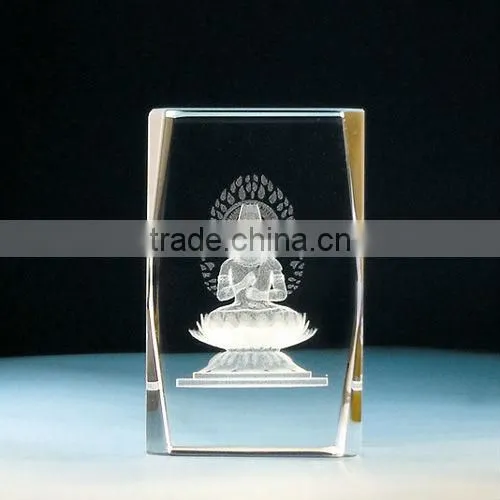 Round shape high quality blank 3d laser crystal glass cube