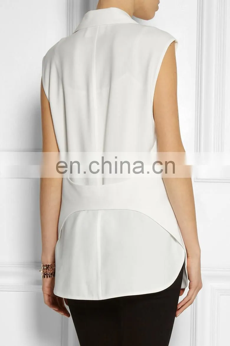 Ladies fashion formal sleeveless jacket with one button design (NTF05161)