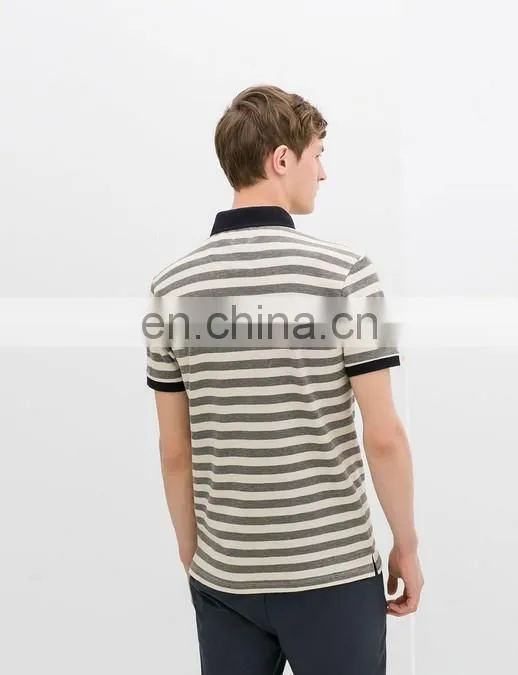 T-shirt polo, wholesale new fashion stripe polo shirts for men
