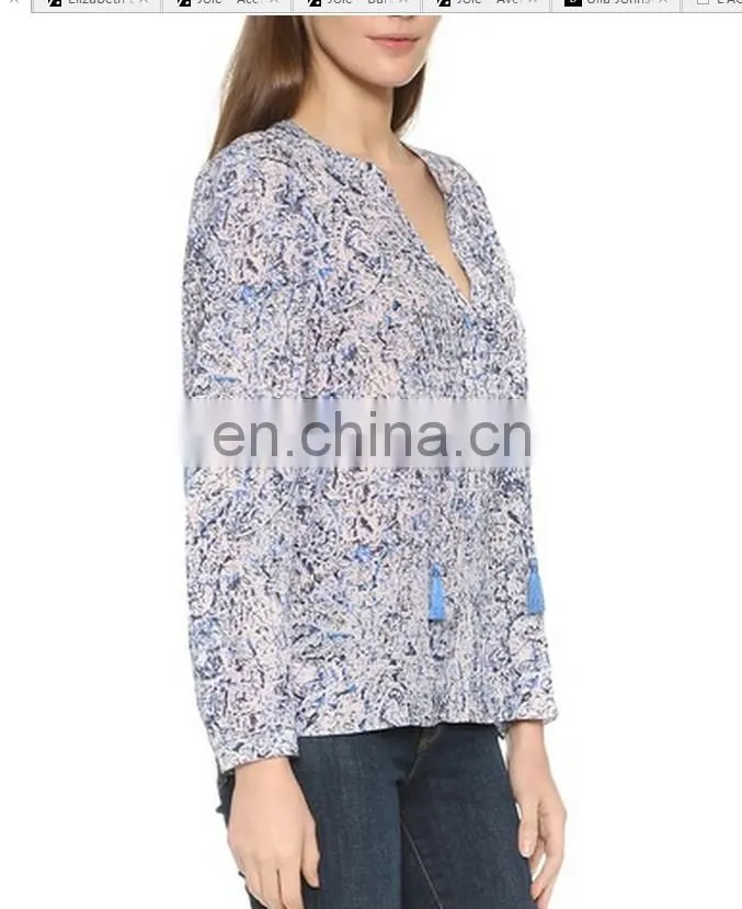 2016 New design floral print woman shirt