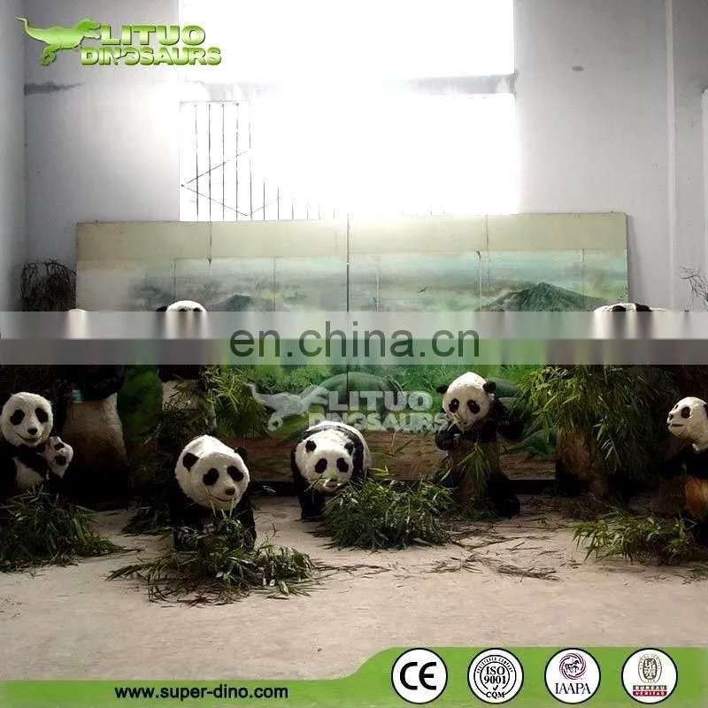 Outdoor Mechnical Animal Theme Park Life Size Panda For Sale