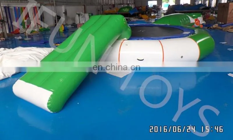 cheap 14ft round Inflatable water trampoline/water blob jump trampoline