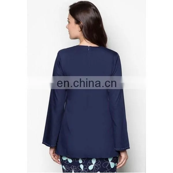 Traditional muslim wear high quality long sleeve muslim blouse for malaysia