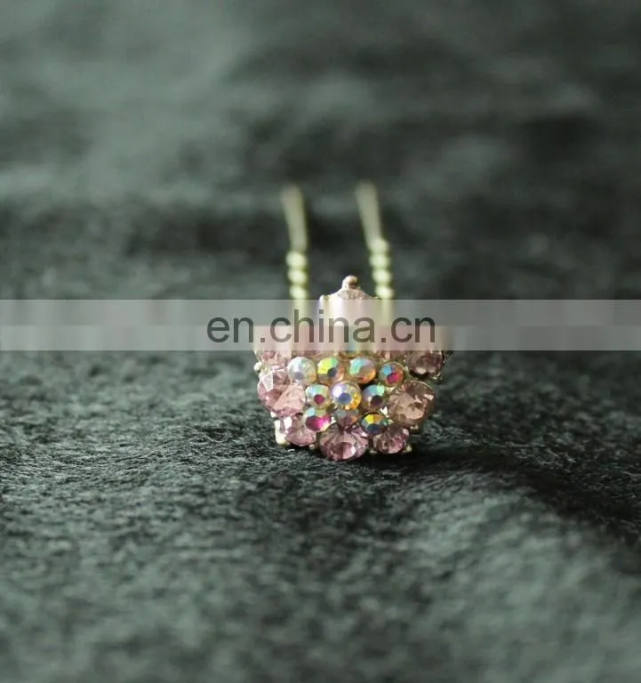 New Silver Plated Wedding Bridal Rhinestones Crystal Pearl Flower HairPin