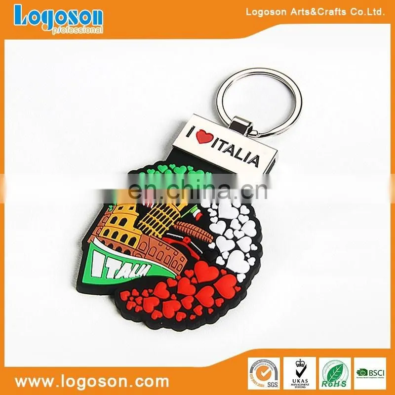 key chain custom design 3d soft pvc keychain