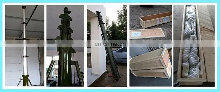 hand lifting manual winch telescopic antenna electric pneumatic motorized pump for trailer lighting telecommunication mast tower