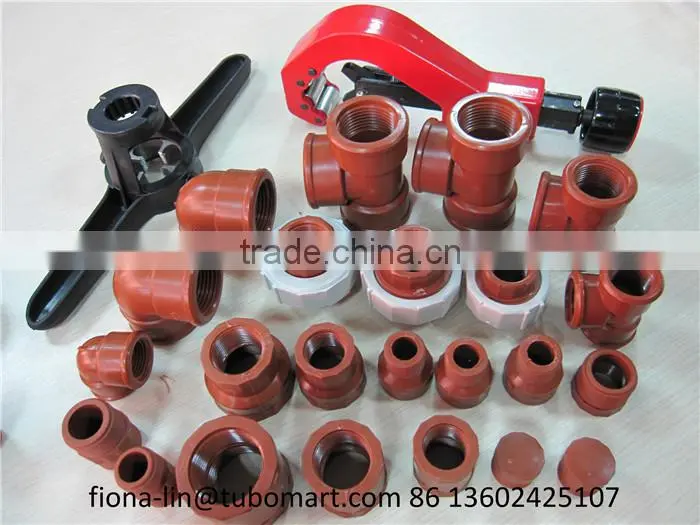 PPH pipe fitting with thread fittings of pph new plastic material