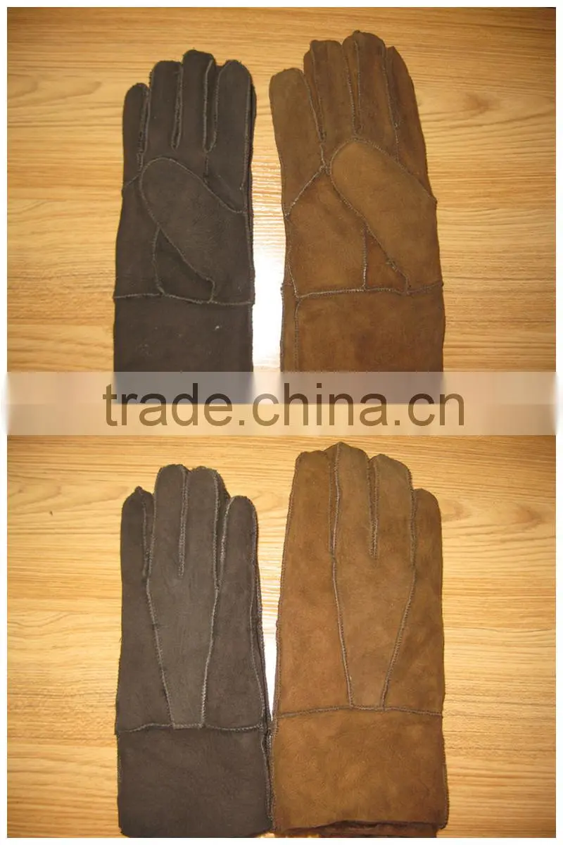 Ladies long black leather gloves sheepskin gloves