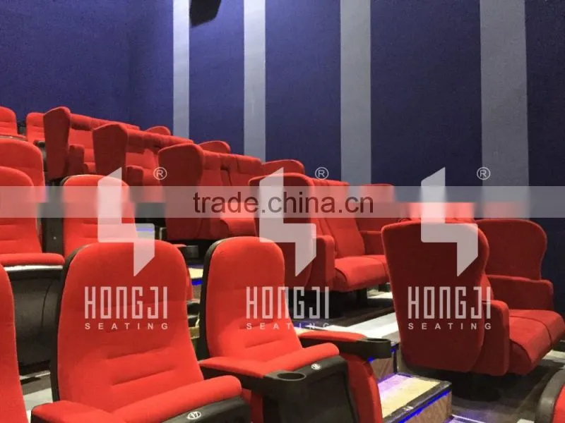 High quality Theater seating cinema seat fabric folding chair with cup holder HJ95D-E
