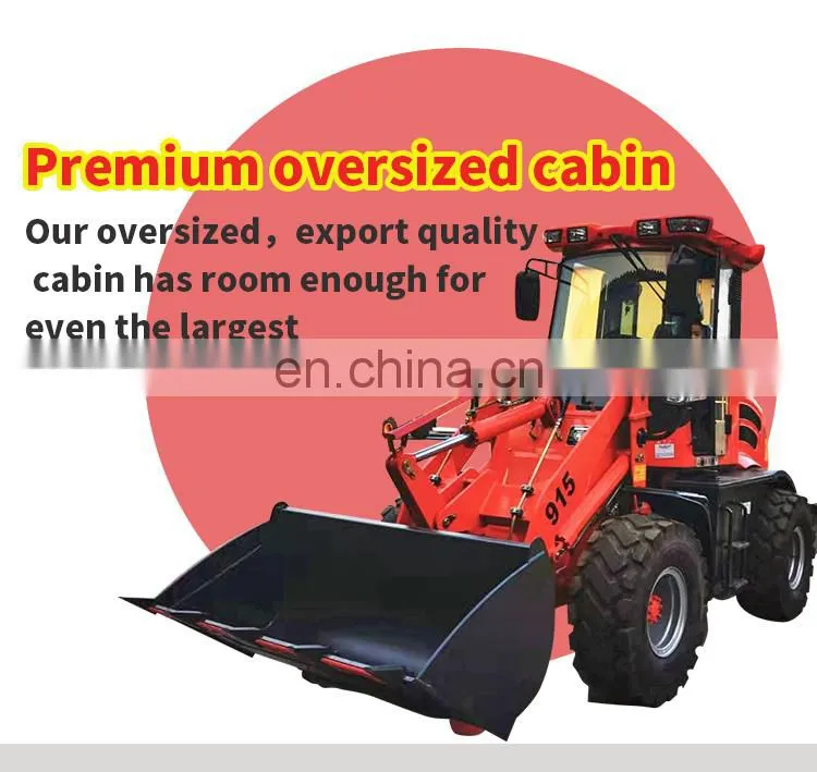 Small 1.5Ton 1500kg Hydraulic Front End Wheel Loader CASER 915 CE EPA UTV EPA 4 Engine