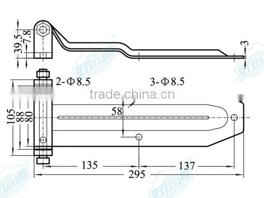 01121 Steel or stainless steel door hinge truck trailer spare parts