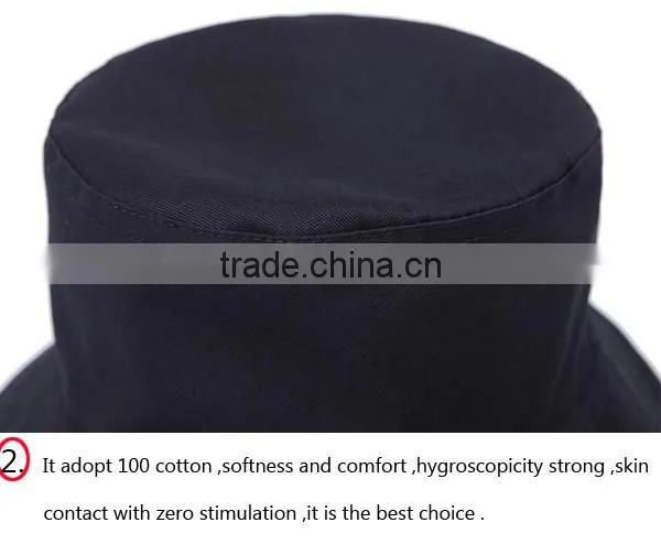 Hat Fashion 2015 Customized Cotton Plain Bucket Hat Wholesale / Custom Bucket Hat Wirh Your Logo