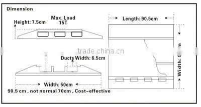 plastic 3 Channel Cable Protector and cable ramp 3 way cable cross outdoor stage cable protector and cable ramp