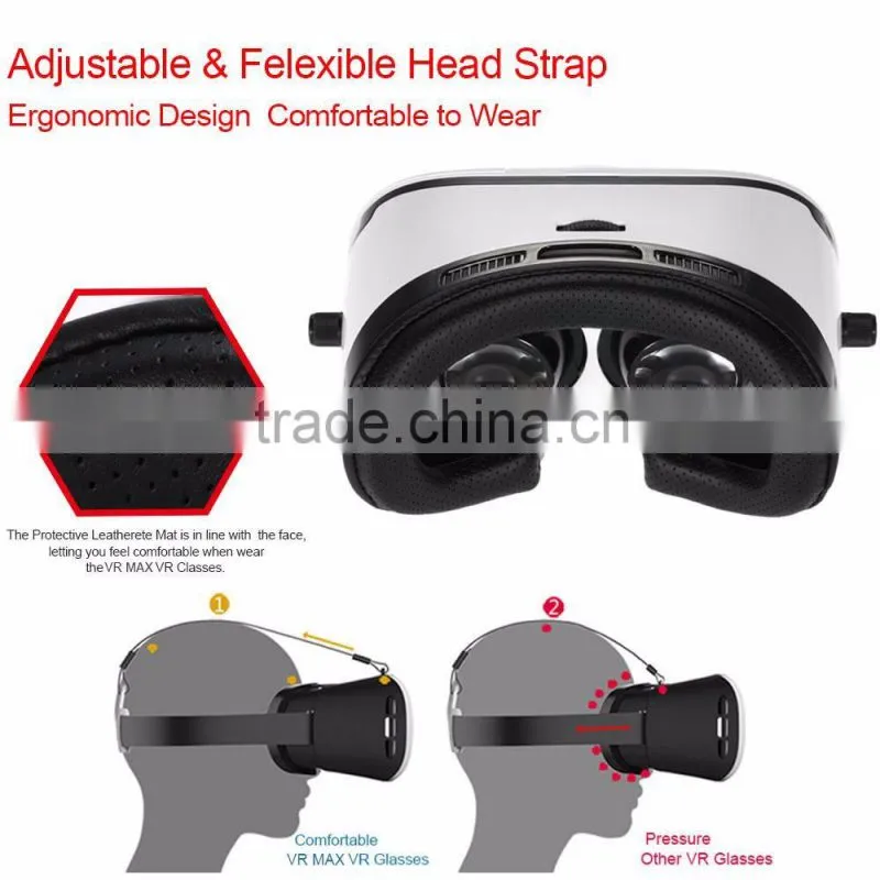 2016 VR 3D Glasses VR MAX Virtual Reality Headset Clear HD Performance with Remote