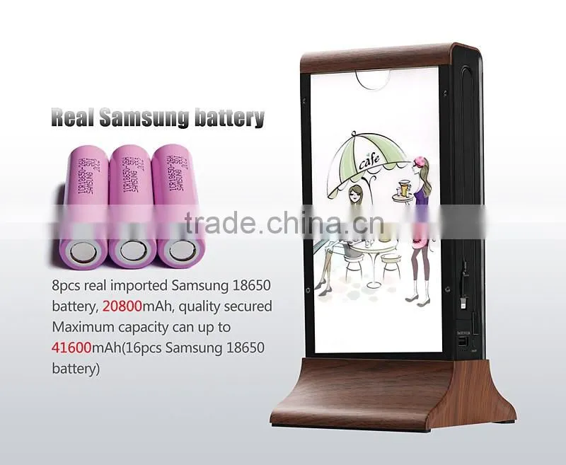 Restaurant or coffee shop menu 50000mah power bank with LED light