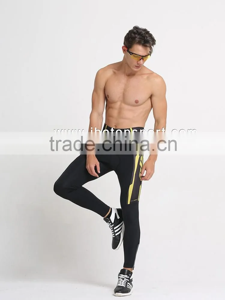Custom 86% polyester 14% spandex dry fit men sports wear running tights
