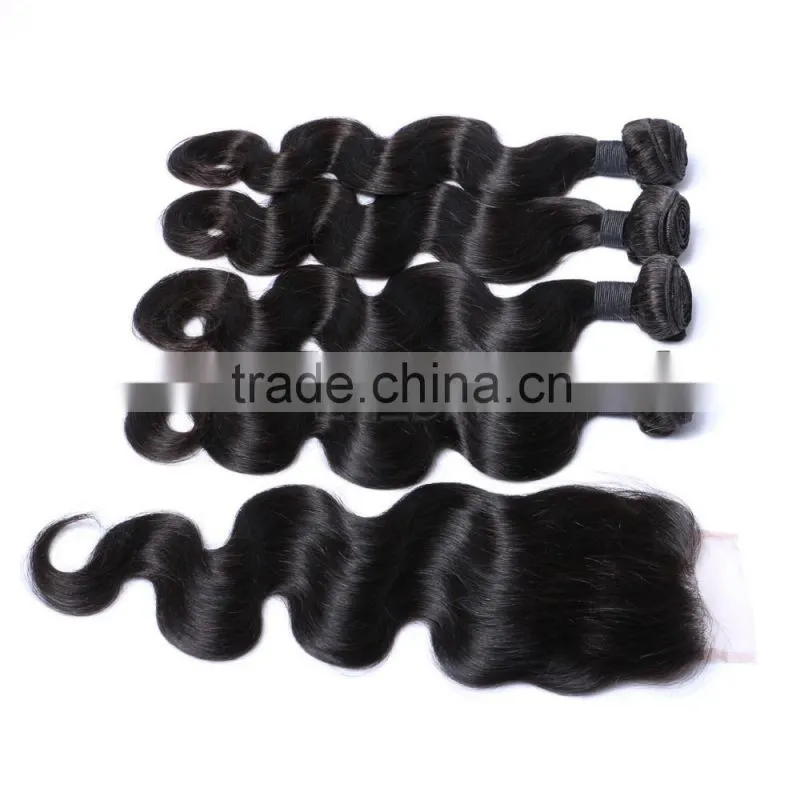 Brazilian hair bundles unprocessed virgin body wave hair with closure hair styles short wavy hair