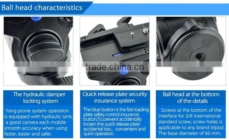 Newly video DSLR Camcorder Fluid Tripod Head fluid head for Manfrotto MVH500AH HD FLUID HEAD