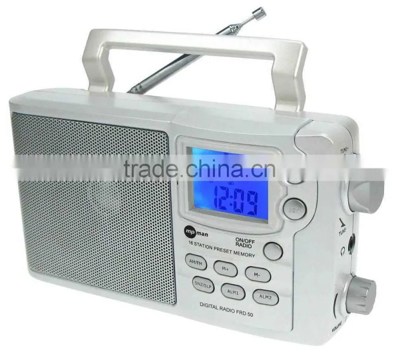 Fancy Peral White Compact AC DC Digital Tuning PLL Radio