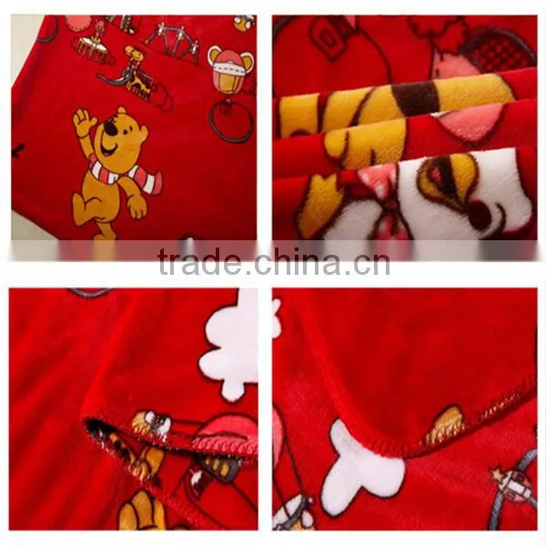 Cartoon design printed cheap summer flannel manufactures blankets popular