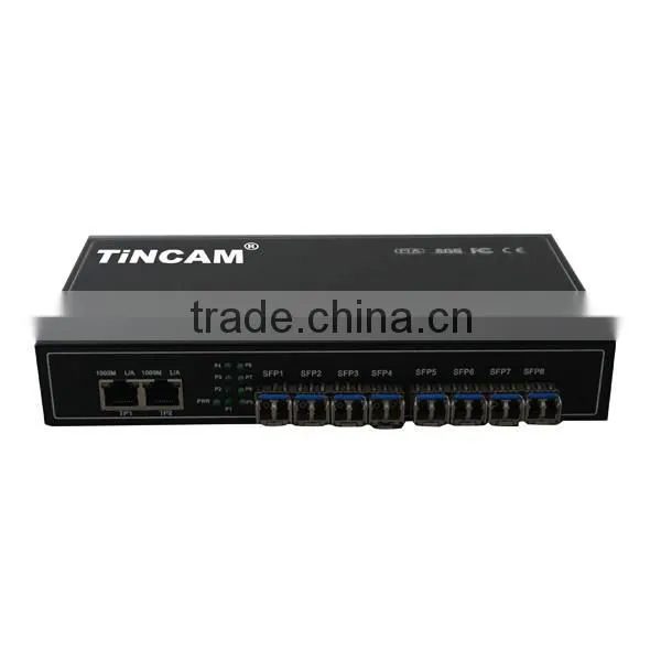 10 port 10/100/1000Base-Tx to 1000Base-Fx fiber converter
