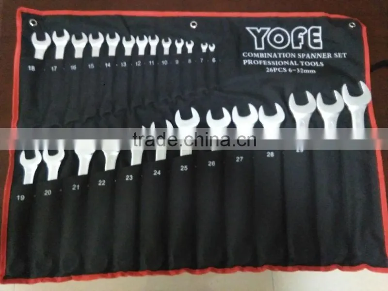 chrome plated forged carbon steel one open end spanner set