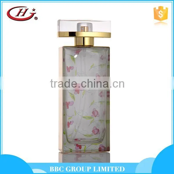BBC Metallic Series - MF018 Hot selling female flower printed glass bottles natural chinese perfume
