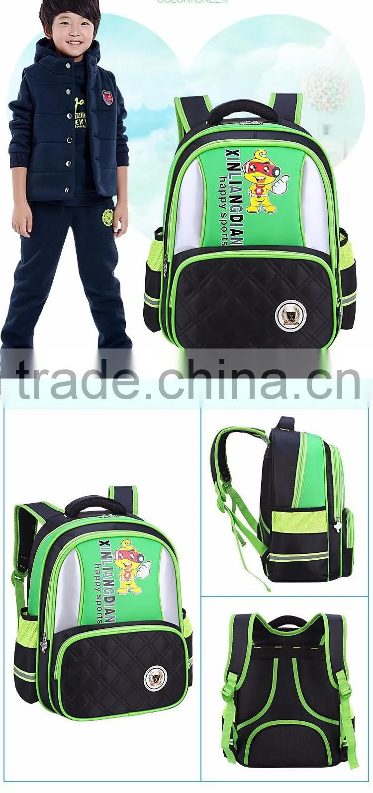 ventilate alleviate burden waterproof for student's school bag fashion backpack