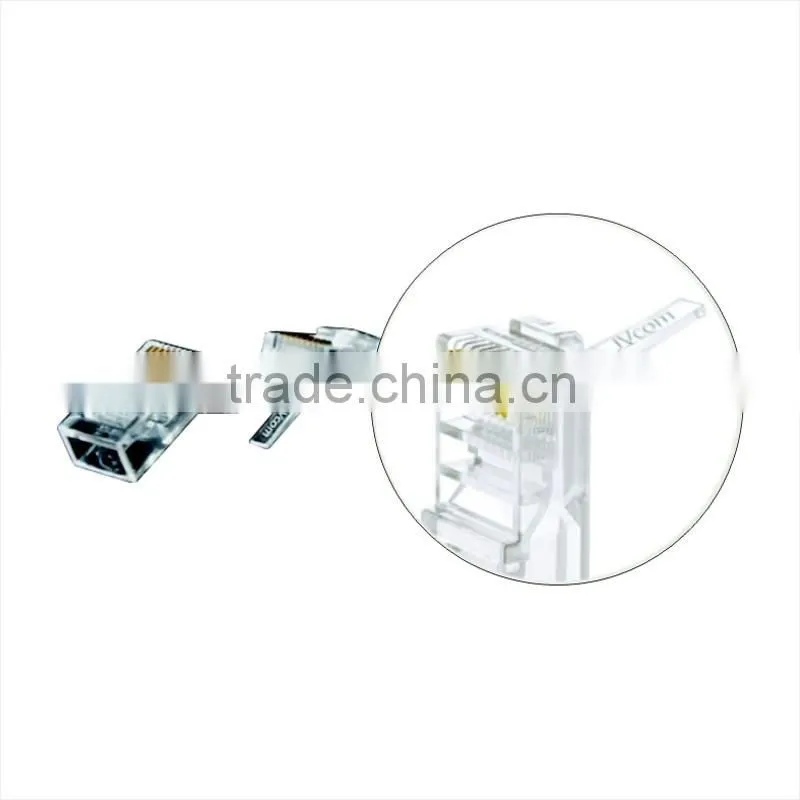 JVCOM RJ45 UTP Modular Plug for Cat6 Cable connector plug Gold-Plating Solid Pure Copper nickelplate