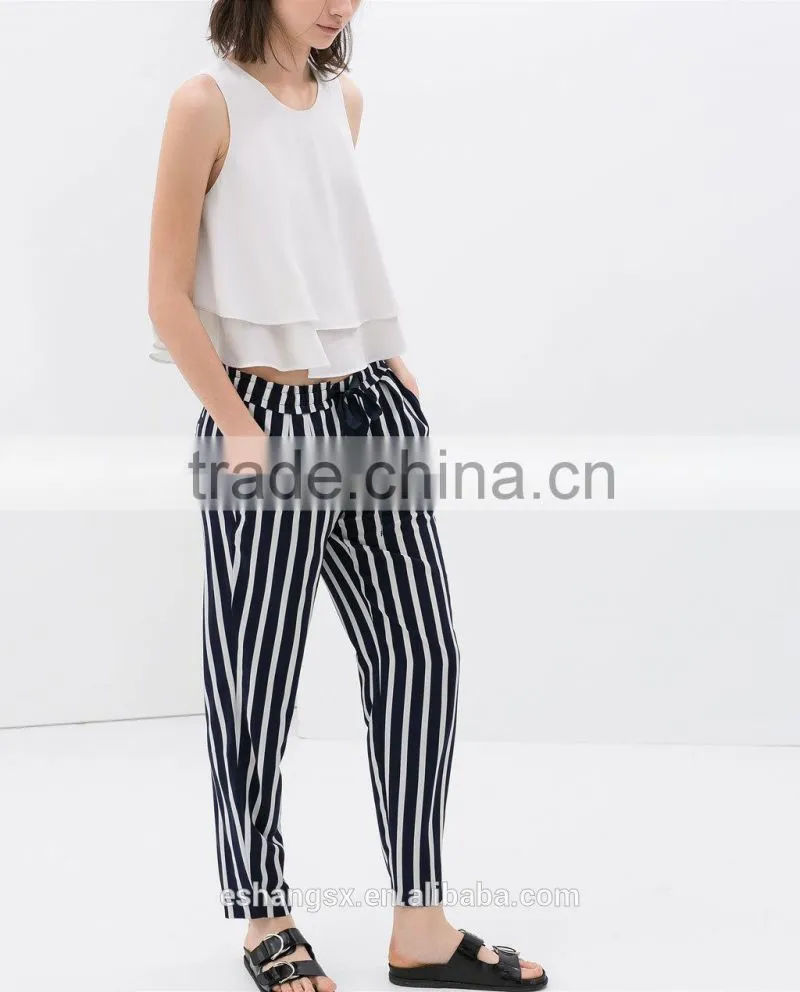 Lsdies striped with lace summer pant