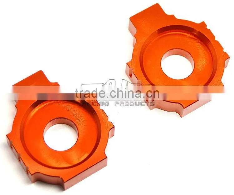 BJ-CA-KT001-OR Motorcycle CNC Rear Axle Spindle Chain Adjuster Blocks for KTM DUKE 125/200/390