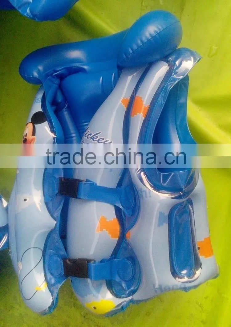 PVC inflatable children water swim vest floating life jacket