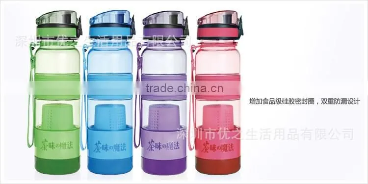 Custom Tea Water Bottle Infuser Fashion clean PP plastic water bottle