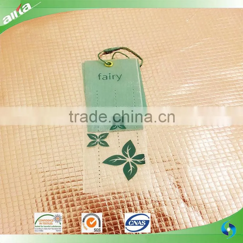 Customized garment paper tags with hang tag cord locking