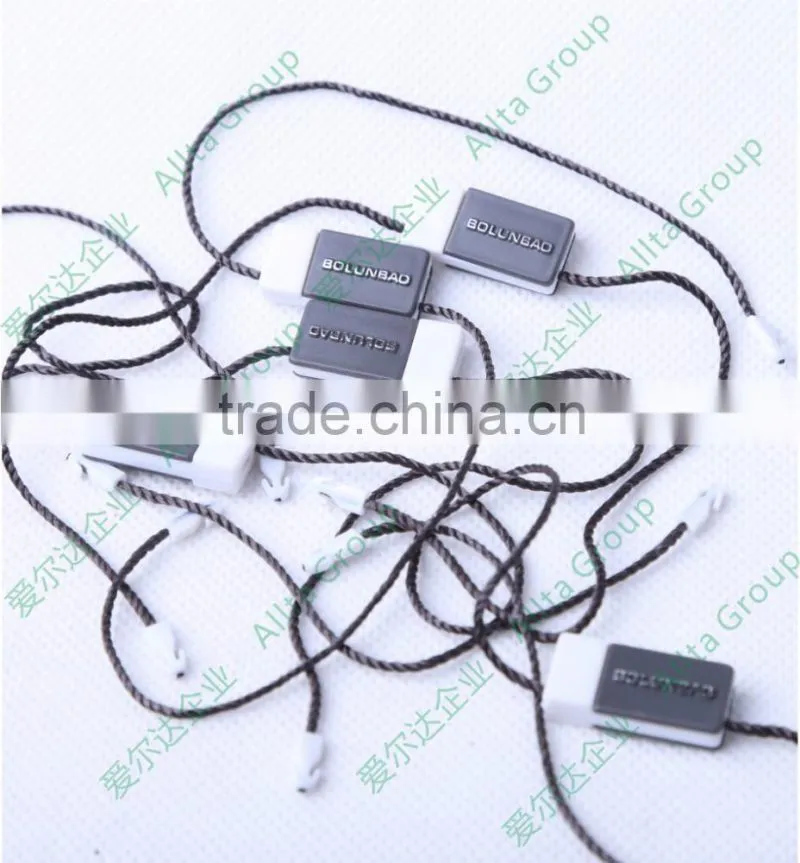 China new style custom string seal tag, hang tag string, garment plastic seal tag