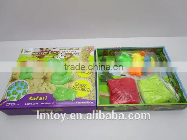 Never Dry Martion Sand in motion ,cookies cake motion sand with 7 sand mold