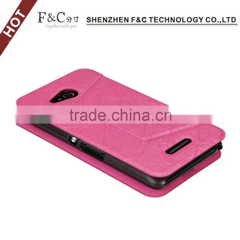 Hot selling products smartphone case slim pu cover for Sony Xperia E4G