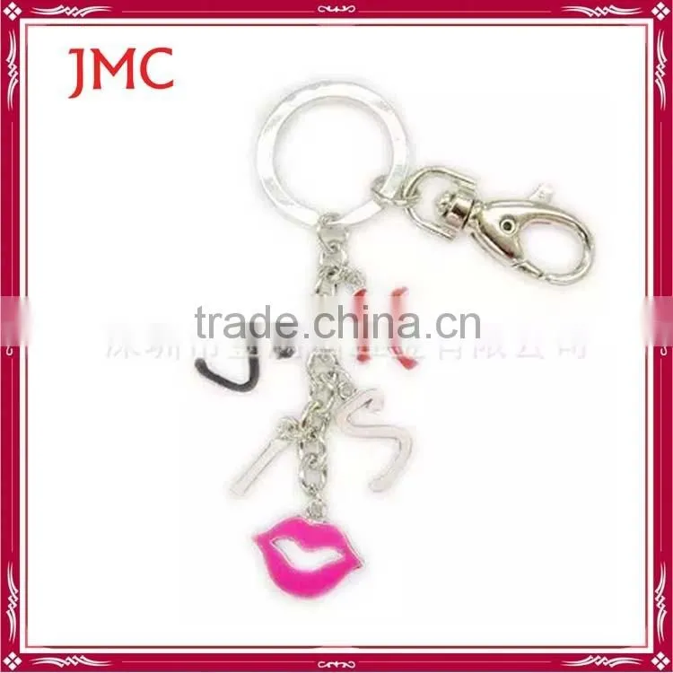 Alibaba china supplier Various color 30mm keyring custom shape keychain
