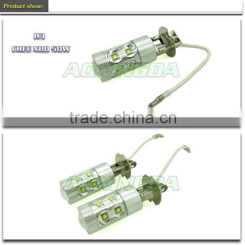 H3 led fog light bulbs Car LED fog lamp high power cree led foglight 50W