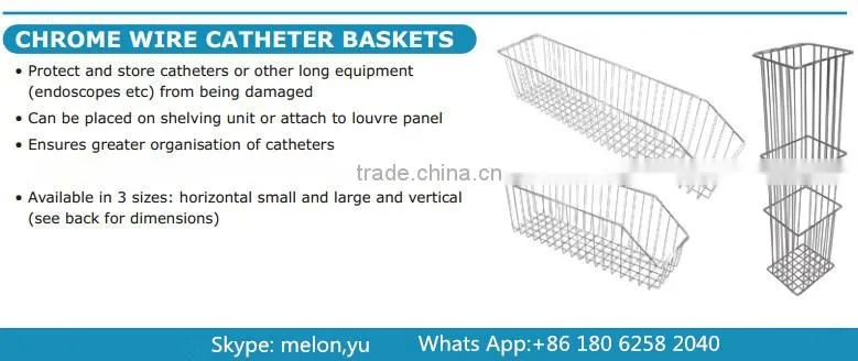 Small Metal Baskets for hospital/Chrome Wire Baskets/Wall Pannel Baskets