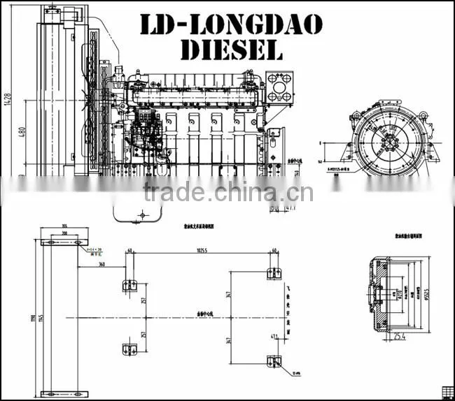 LD6MJ570L 382KW Manufacturer 6 Cylinder Intercooler 4 Stroke Engine