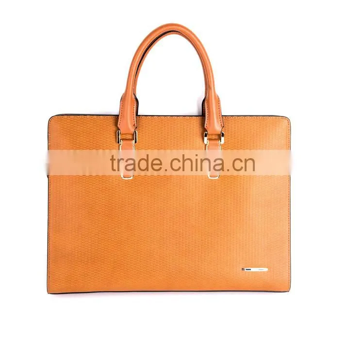 Mens Top Layer Real Cow Leather Shoulder Briefcase 14 Inch Laptop Bag Tote bag