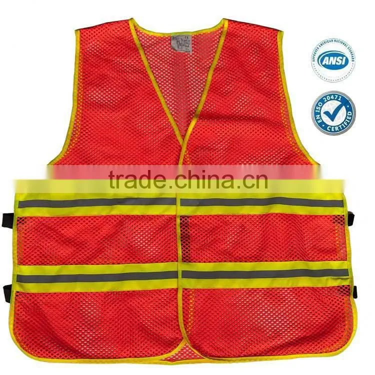 Mesh reflective vest with twill tape
