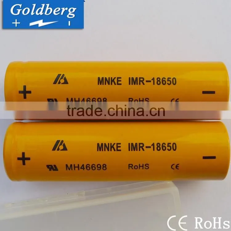 Goldberg 18650 high drain 30amp 1600MAH real capacity original mnke 18650 flashlight battery with cheap price