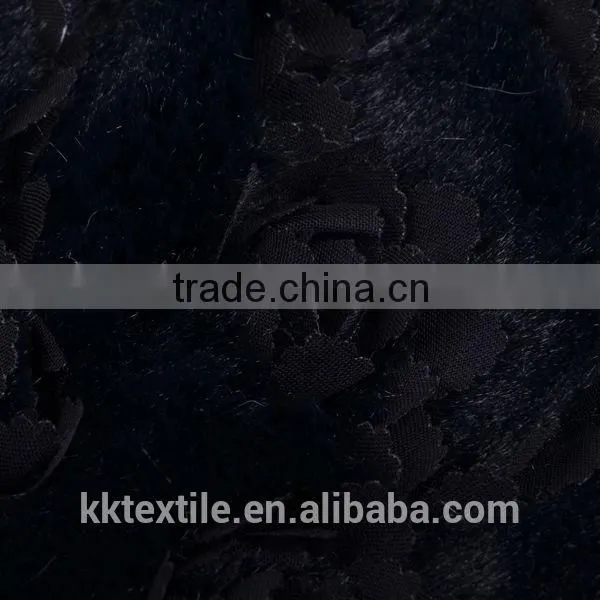 Elegant velvet lace fabric 100%polyester chiffon rose flower fabric