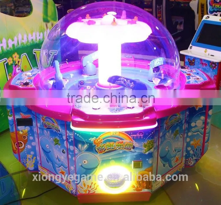 Toy claw machine rainbow paradise coin operated mini vending machine