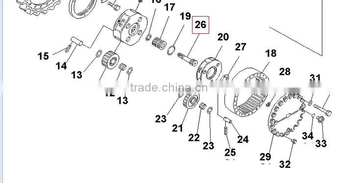 carrier roller 175-30-45110A,O-ring 07000-12130,bracket 175-30-25184,Shantui bulldozer parts