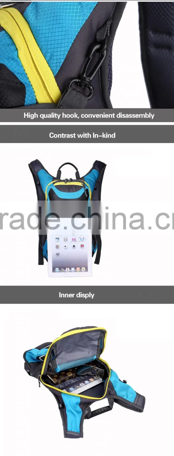 2015 New style cycling backpack with water outlet pro nylon sport backpack