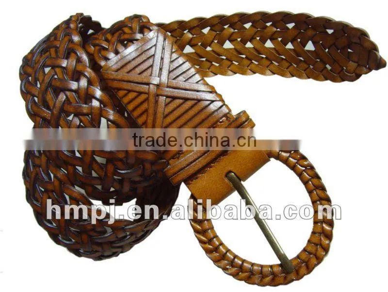 Genuine Woman's Braided Leather Belt