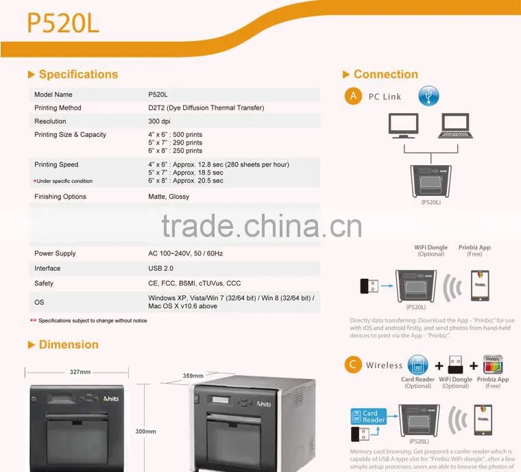 Famous TaiWan Brand Hiti Best Quality Color ID Photo Printer